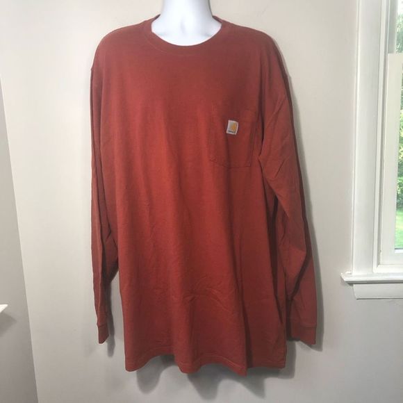 Carhartt Other - Carhartt Shirt Mens XLT Heavy Weight Long Sleeve Tees Fire Red Heather